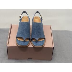 Sarto by Franco Sarto Womens Atlas Leather Slingback Sandals Shoes Sz 7.5 Denim
